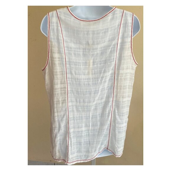 NWT - MAX STUDIO White / Red Tank Top - Sz L - Picture 3 of 10